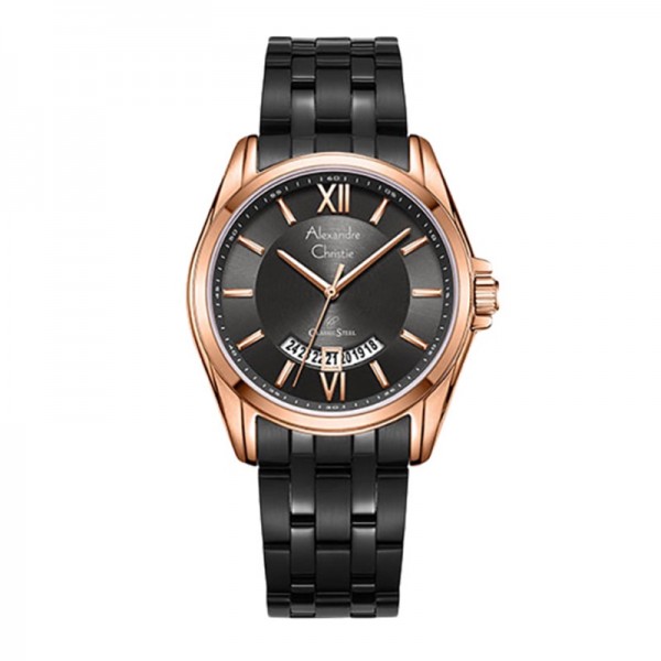 Alexandre Christie AC 8673 Rosegold Black Man MDBBRBA